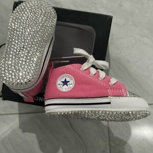 LAST CHANCE 💕Custom bling converse crib shoe